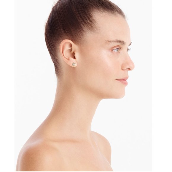 J. Crew Demi-Fine 14k Gold Plated Sterling Silver Sunflower Earrings - Picture 2 of 7